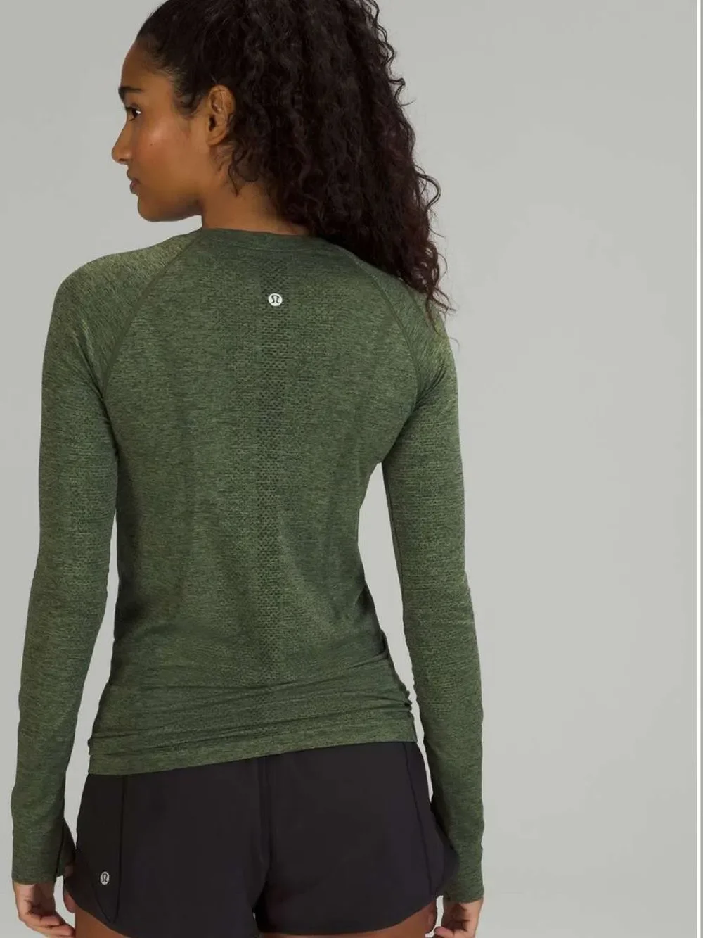 Lululemon Swiftly Tech Long Sleeve Shirt Rainforest Green Heathered Womens 6